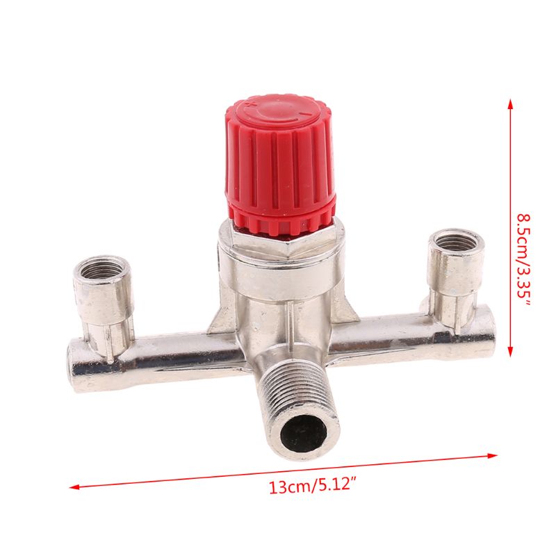 Dubbele Uitlaat Buis Legering Luchtcompressor Schakelaar Drukregelaar Valve Fitting 875F