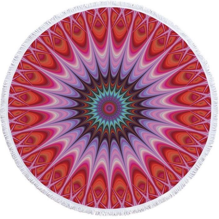 Real Microfiber Round Beach Towels Sport Scarf Bohemian Circle Serviette De Plage Toalla Playa Swimming Bath Towel: 2