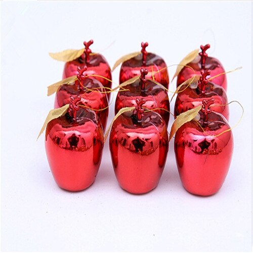 12pcs Christmas Tree Xmas Balls Decorations Gold Red Apple Baubles Party Wedding Pedant Hanging Ornament: Red