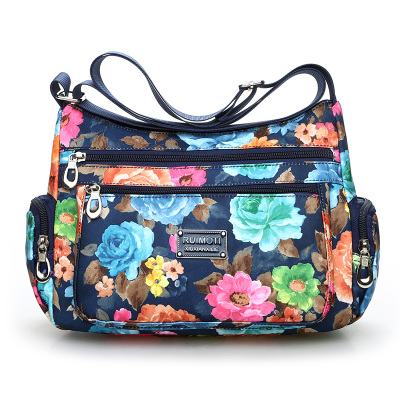 Waterproof Oxford Shoulder Bag Flarol Printing Messenger Bag Lightweight Rural Style Leisure Bag Cute Fresh Mother Bag Practical: 2