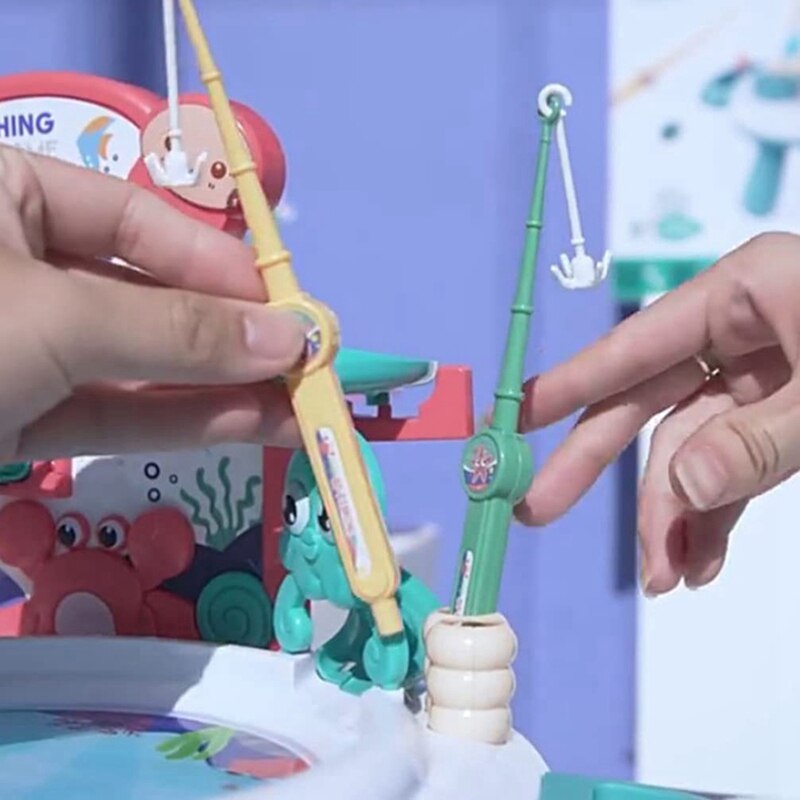 Magnetischer angeltisch, spielzeugfisch mit rutsche, sandkasten-aktivitätstisch, strandspielzeug ohne batterie mit treppenrutsche