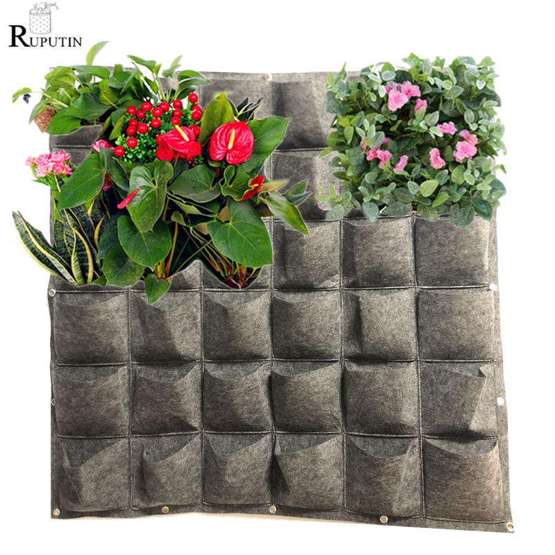 25/36/49 Zakken Opknoping Grijs Grow Bag Planter Verticale Tuin Groente Living Garden Bag Planter Groeiende Zakken Bloemen Supply