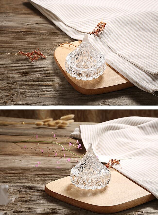 diamante di cristallo Trasparente Scatola di Vetro mini Bella ciotola di zucchero di vetro dei monili coperchio della scatola