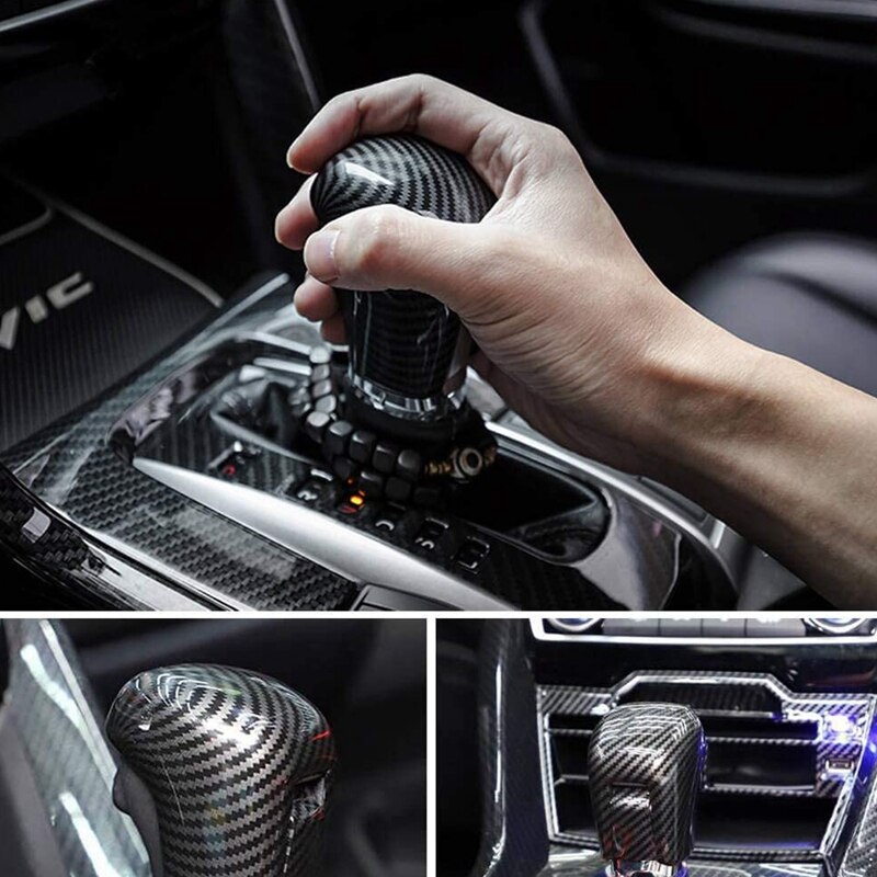 2Pcs/Set Carbon Fiber Style Gear Lever Shift Knob Grandado
