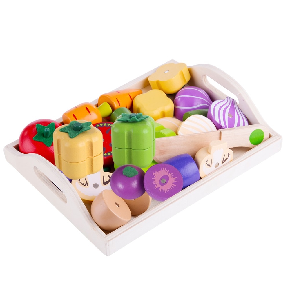 Magnetische Houten Groenten en Fruit Combinatie Snijden Keuken Speelgoed Set Kinderen Play & Pretend Simulatie Playset Kids Fun