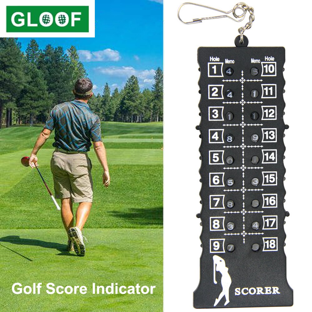 1Pcs 18 Hole Golf Stroke Putt Score Card Counter Golf Score Indicator Met Sleutelhanger Golf Score Teller Golf training Aids