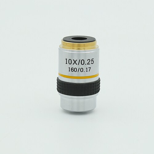 4X 10X 40X 100X Microscope Objective Lens Achromatic Objective Laboratory Biological Microscope parts: 10X