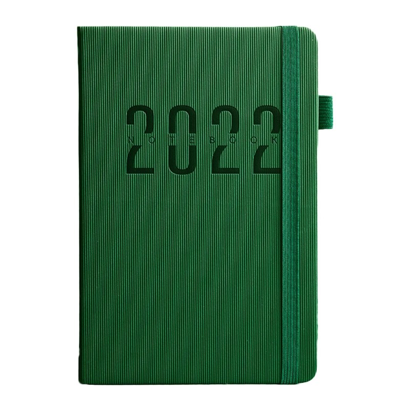 2022 Daily Planner Journal Appointment Diary Lined Daily Pages Hourly Timetable Spring Strap Closure for business Staff 1XCE: Green