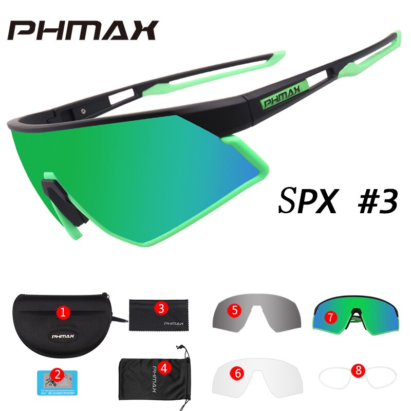 PHMAX Outdoor Sports Road Bicycle Glasses Ultralight Polarized Cycling Sun Glasses Men&Women MTB Bike Sunglasses Goggles Eyewear: Colors 3