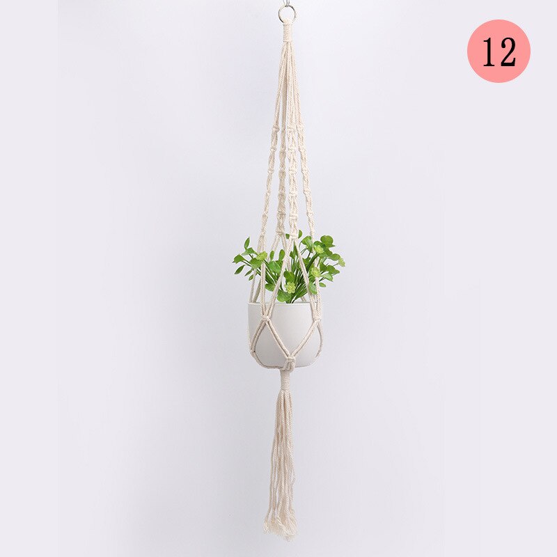 Sales 100% Handmade Macrame Plant Hanger Flower Pot Hanger for Wall Decoration Countyard Garden Decor: 12