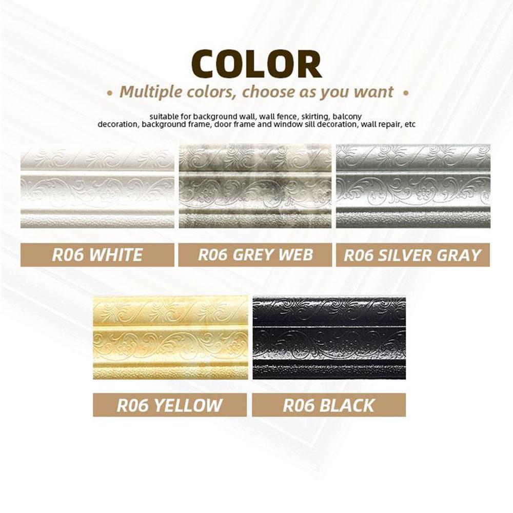 Waterproof Border Wall Sticker Top Corner Line Wall Edge Strip Wall Waist Line Sticker Tiles Wallpaper Border 3D Wall Decor