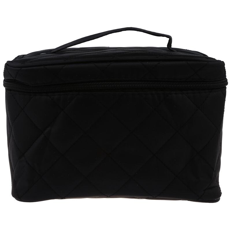 Nouvelle fermeture éclair cosmétique stockage maquillage sac poignée Train Case sac à main-M noir