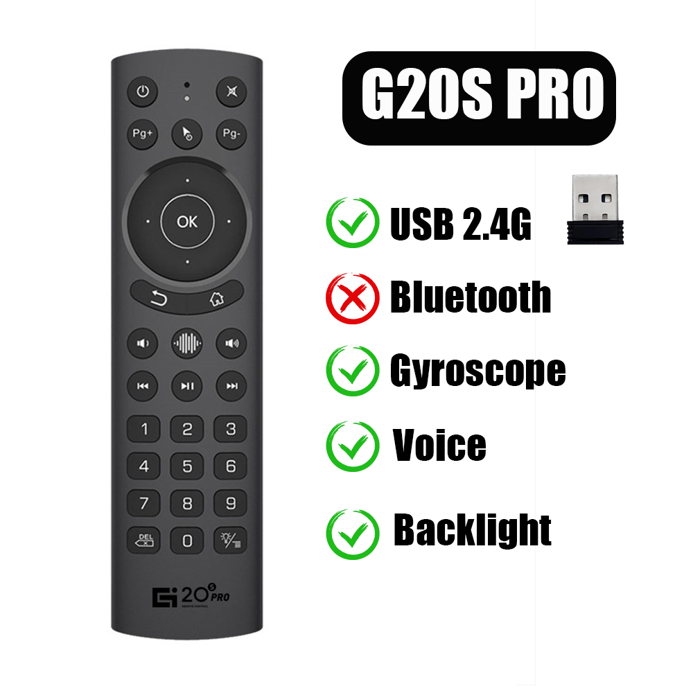 G20S Pro Voice Remote Control 2.4G Wireless Bluetooth Air Mouse G20 BT Microphone Gyroscope IR Learning for Android Tv Box: PURPLE