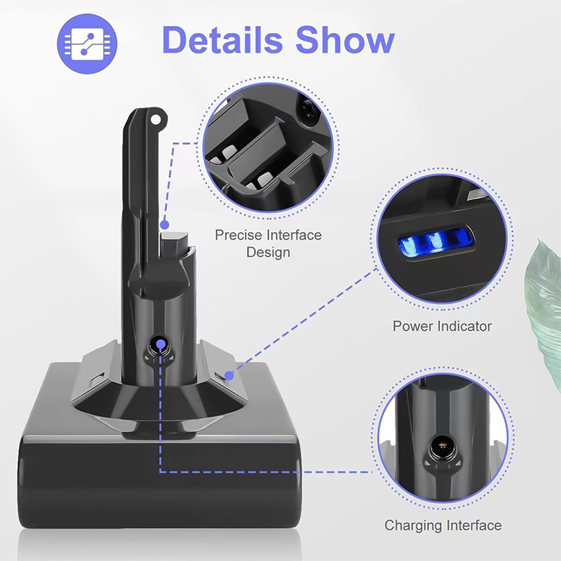 Dyson  v8 21.6v 98000 mah erstatningsbatteri til dyson  v8 absolut ledningsfri støvsuger håndstøvsuger dyson  v8 batteri