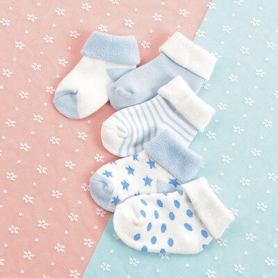 QXMY, calcetines para niñas, para niños, recién nacidos, material barato, Otoño Invierno, niños, lana gruesa, ropa de algodón , estampado de dibujos animados: blue