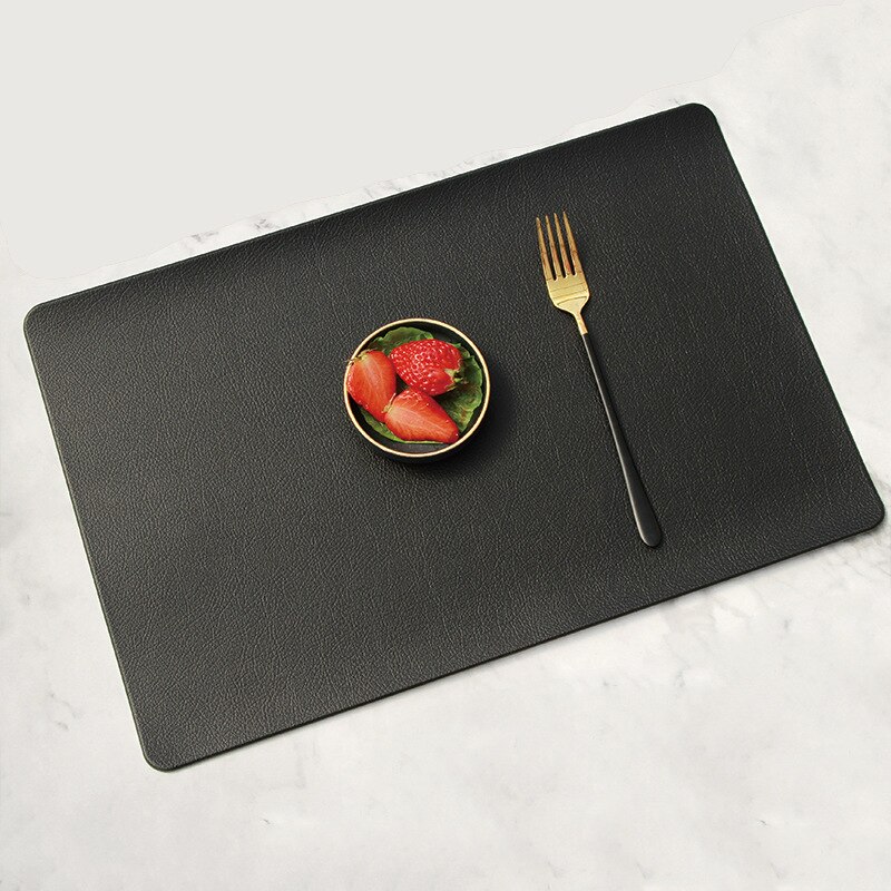 Mantel Individual nórdico de cuero para el hogar, Mantel Individual Rectangular, resistente al aceite, para Hotel, restaurante, posición occidental