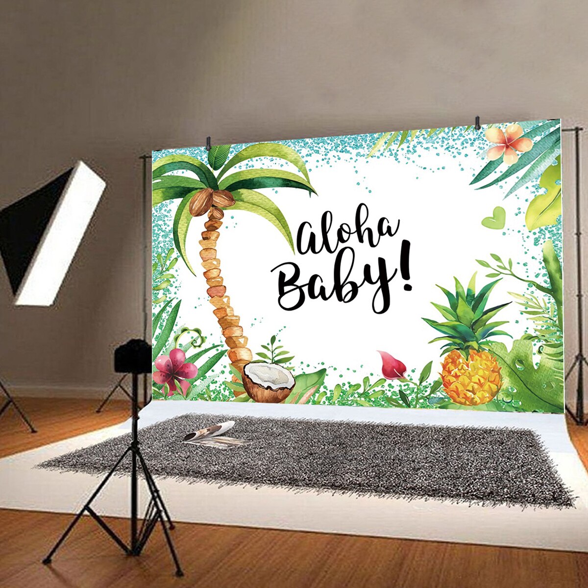 Summer Tropical Flower Aloha Hawaii Seaside Beach Sea Party Birthday Backdrop Photography Background Photographic Backdrops