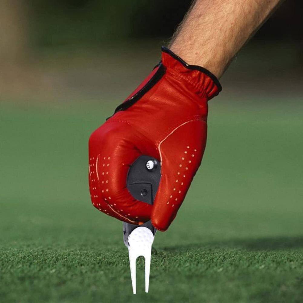 5 In 1 Golf Tool Multipurpose Golf Green Fork Repair Tool Groove Ball Cleaner Ball Marker Wear Clip