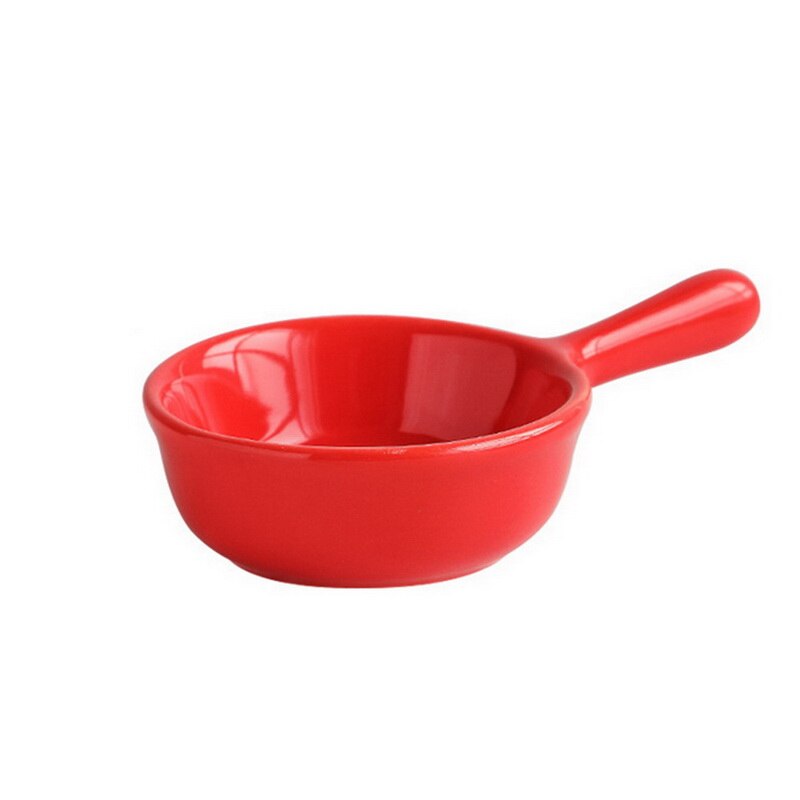 Nordic Ceramic Salad Bowl With Handle Breakfast Cereal Fruit Bowl Solid Color Dessert Soup Noodle Bowl Microwave Oven Special: Blue