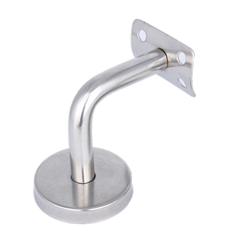 3pcs Stainless Steel Solid Wall Bracket Pvc Handrail Fixing Bracket Elbow Against The Wall Stair Handrail Bracket Accessories: Curved piece