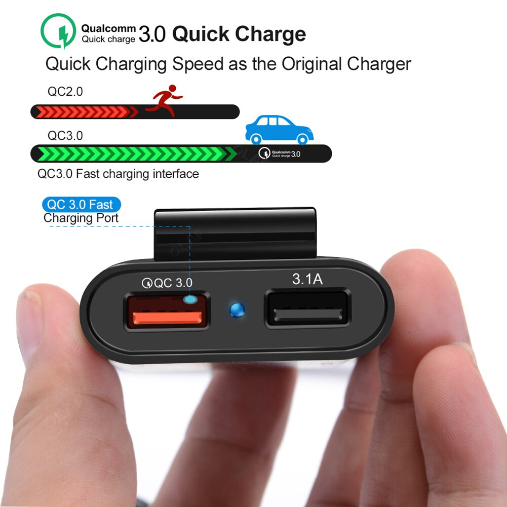 Quick Charge 4 In1 Usb 3.0 Car Charger Universele Usb Snelle Adapter Voor Mpv Auto Smart Telefoon Snelle Auto mobiele Telefoon Oplader