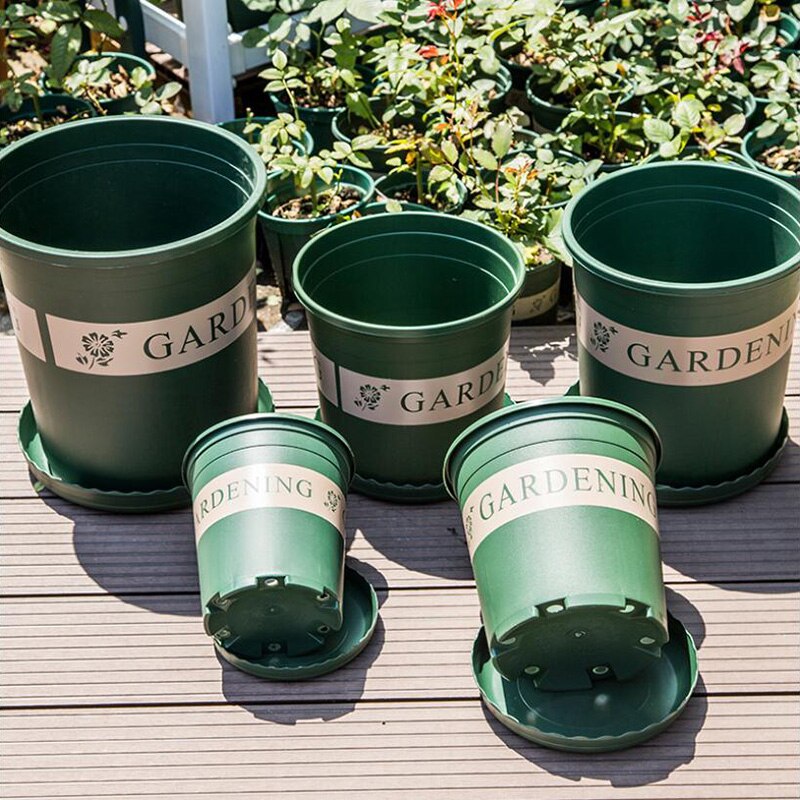 Gallon blomkruka gröna växter vas heminredning fe trädgårdsprydnader topp plast vaser blomkrukor dekoration