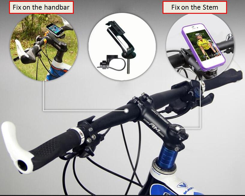 Mtb cykel mobiltelefon holder / garmin holder cykel cykel hoved stilk og håndbøjle monteret stativ beslag
