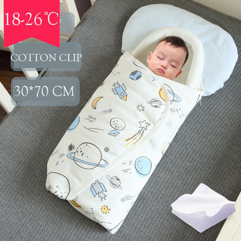 Manta envuelta con Velcro para bebé, almohada de cabeza en forma de U, protección, saco de dormir, cochecito para niño y niña: Cotton Clip 02