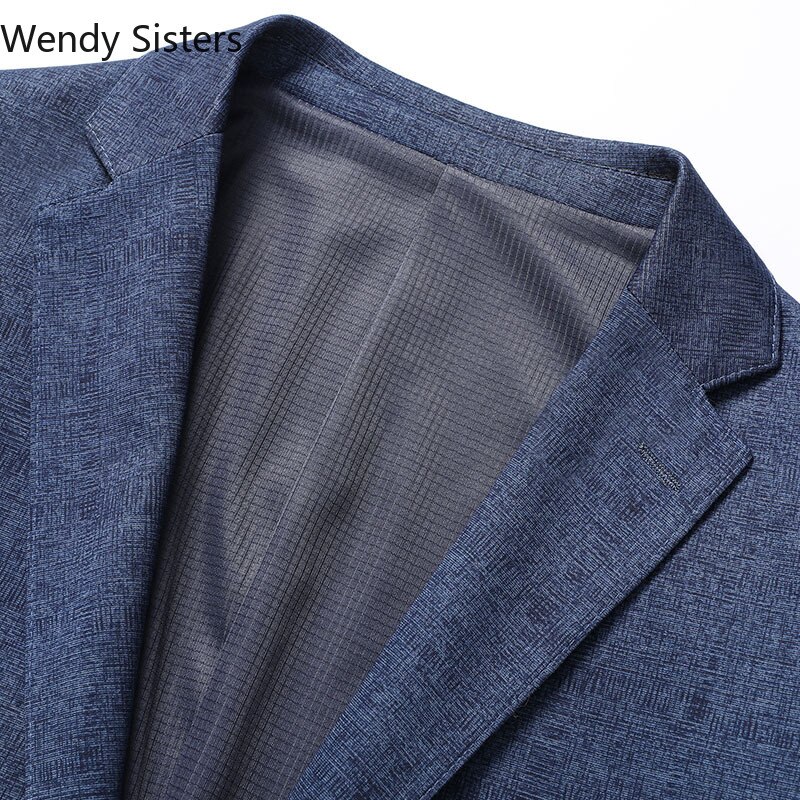 Brand Spring Mens Blazer Jacket Blue Light Business Slim Fit Casual Suits Exquisite Men Clothing 2022