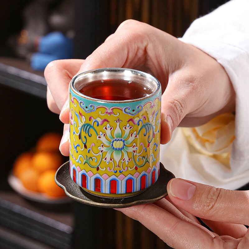 1Pc japonia metalowa podstawka ze stopu uchwyt na kubek spodek herbaty Potholder zestaw do herbaty Kung Fu ekologiczne ceremonia akcesoria Coaster 6.9Cm
