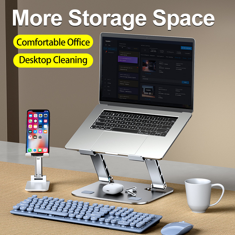 MC 515 Laptop Stand Adjustable Aluminum Alloy Notebook Stand Compatible with 10-17 Inch Laptop Portable Laptop Holder