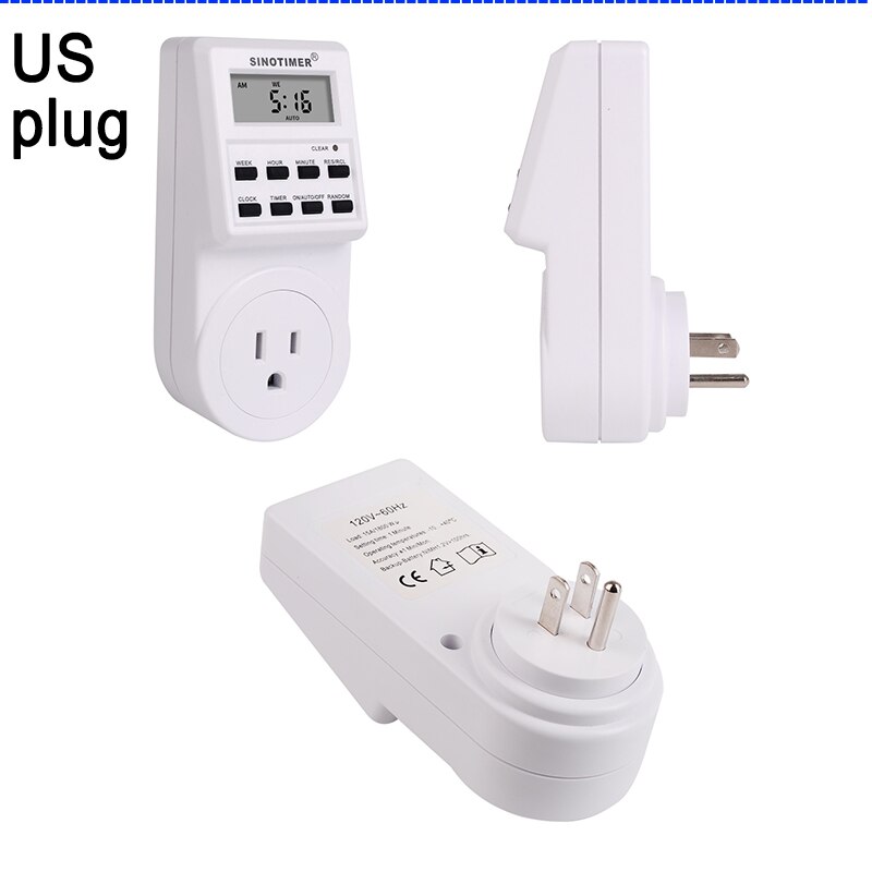 EU UK US FR BR Plug Digital Weekly Programmable Electrical Wall Plug-in Power Socket Timer Switch Outlet Time Clock 220V 110V AC