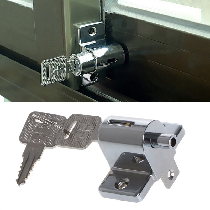 Zinc Sliding Window Patio Screw Door Locking Pin Push Child Safety Lock E5BE