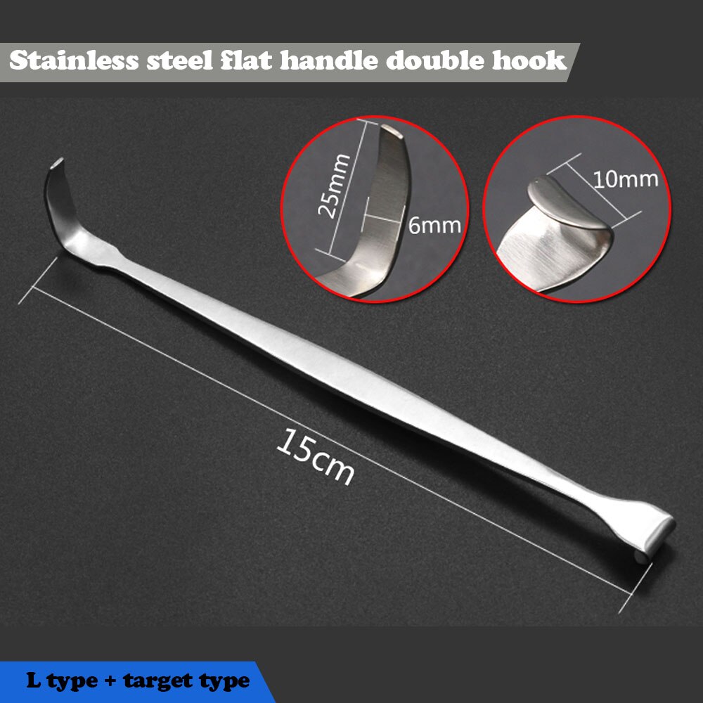 Nose shaping hook L-shaped right angle pull hook mandibular angle double head pull: Brushed Slate