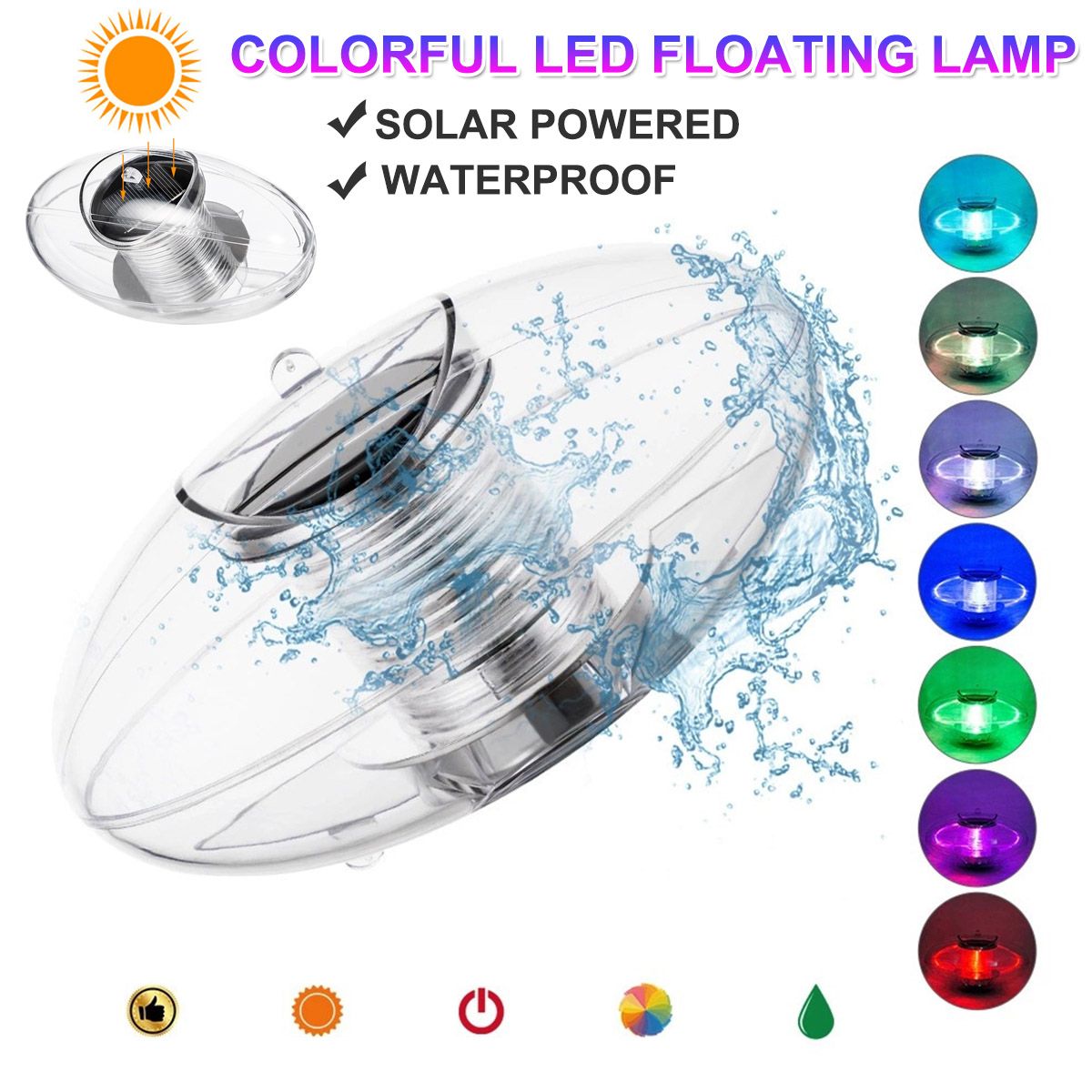 Solar Floating Underwater Fountain Light Disco Spa Bathtub Light Swimming Pool Float lamp LED Light Pool light Party Decoration