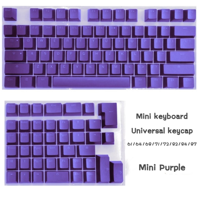 Eagiacme PBT Tastenkappen Für Mini Mechanische Tastatur Anzug Für 61/64/68/71/82/84 Layout Tastatur Mit Transparent RGB Buchstaben: Purple