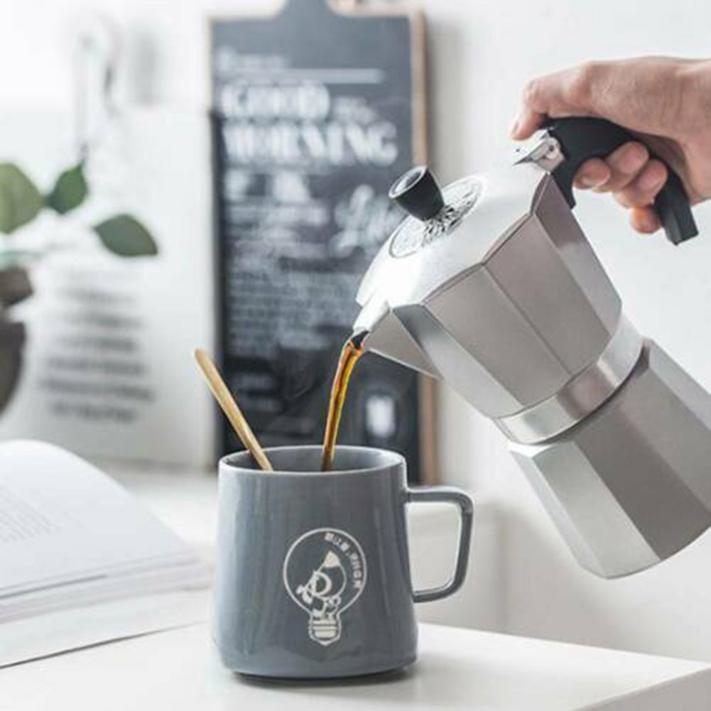 Italiensk espressobryggare kaffe moka kanna spis topp åttakantig aluminium kaffekanna  js22