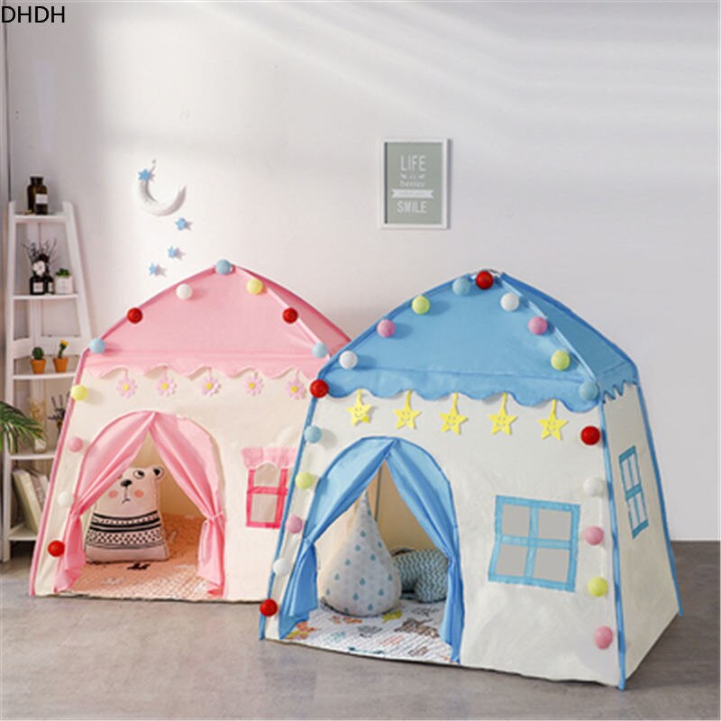 Draagbare Kinderen Tent Wigwam Vouwen Kids 1.3M Tenten Tipi Baby Party Speelhuis Prinses Kasteel Kind Room Decor baby Cadeau