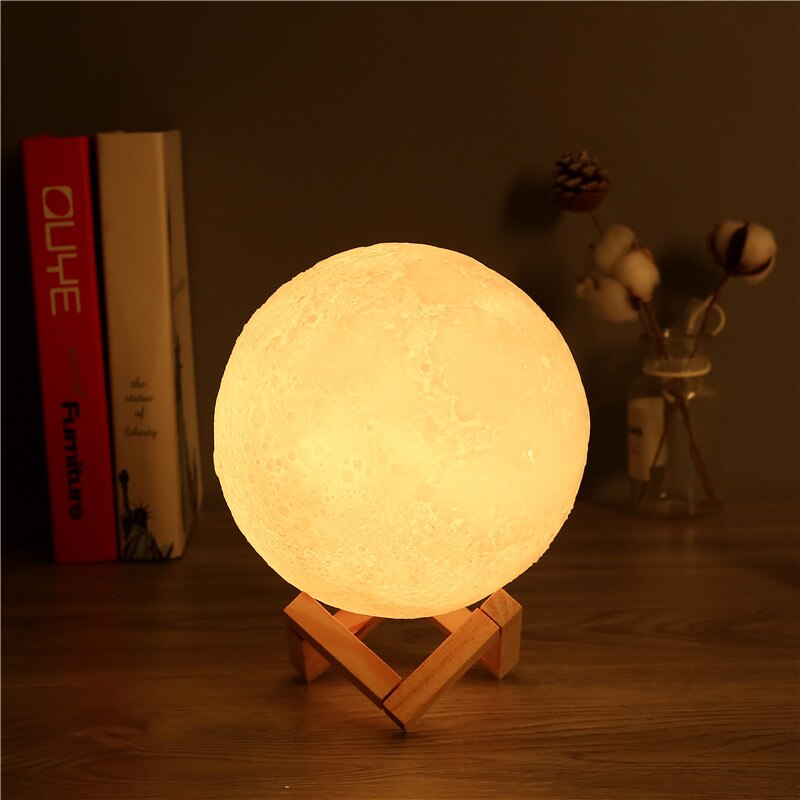 3D printing maan lamp kleurverandering 2 kleur touch 16 kleur afstandsbediening USB LED Nachtlampje woondecoratie creatieve