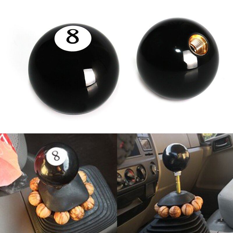 Schaltknauf Runde Gewinde Schalthebel mit Adapter Schwarz weiß Ball Rennen Stock Kühlen Acryl für Universal- Manuelle Auto