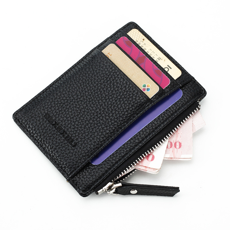 Herre dame mini id-kortholdere bedriftskredittkortholder pu skinn slank bankkortveske arrangør lommebok