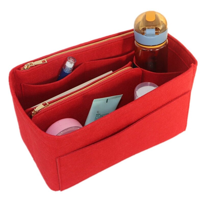 Purse Organizer Insert Felt Bags Handbag Tote Shaper Multi Pocket LX9F