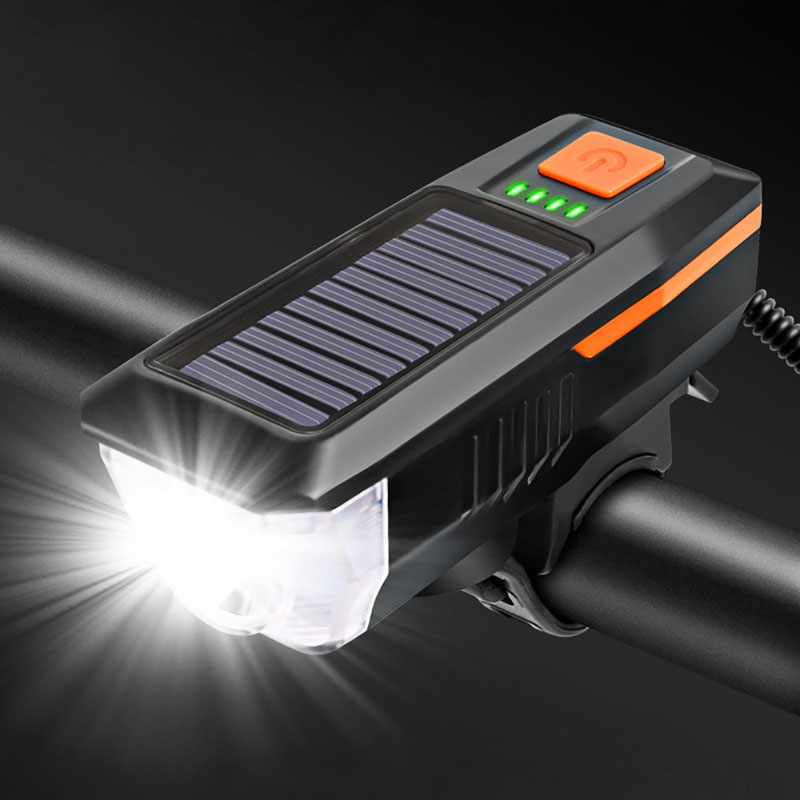 Neue Fahrrad MTB Licht Solar- USB Ladung aufladbare Radfahren Scheinwerfer Wasserdichte Fahrrad Scheinwerfer Hinten Rücklicht Lampe Taschenlampe: Solar--Orange