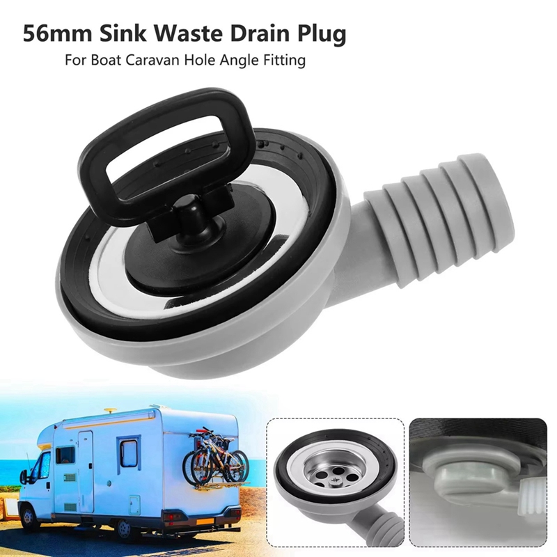 56 mm 2,2 Zoll Waschbecken Abfall Ablaufstopfen See Winkel passend für Stiefel Wohnwagen Wohnmobil RV Wohnmobil Zubehör