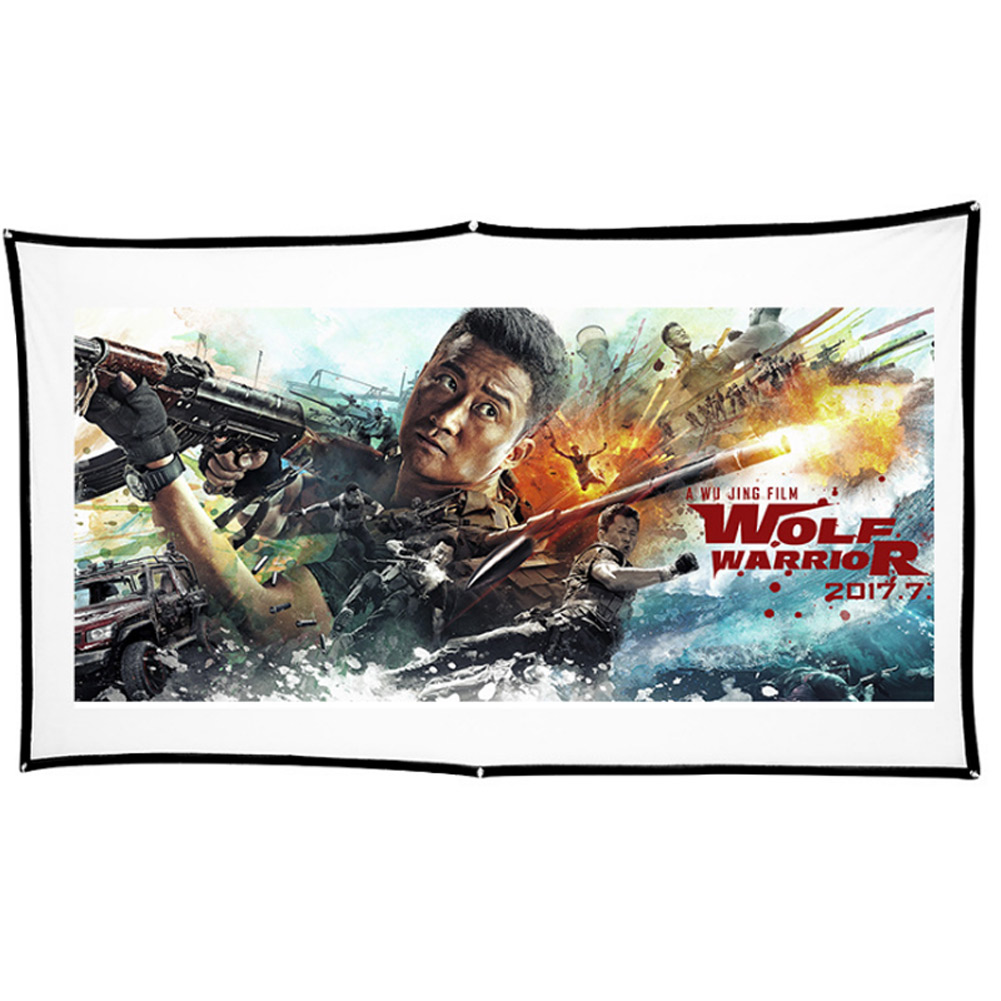 60Inch Projector Screen HD 16:9 Wall Mount LED Projector Screen for Home Theater Office LFX-ING