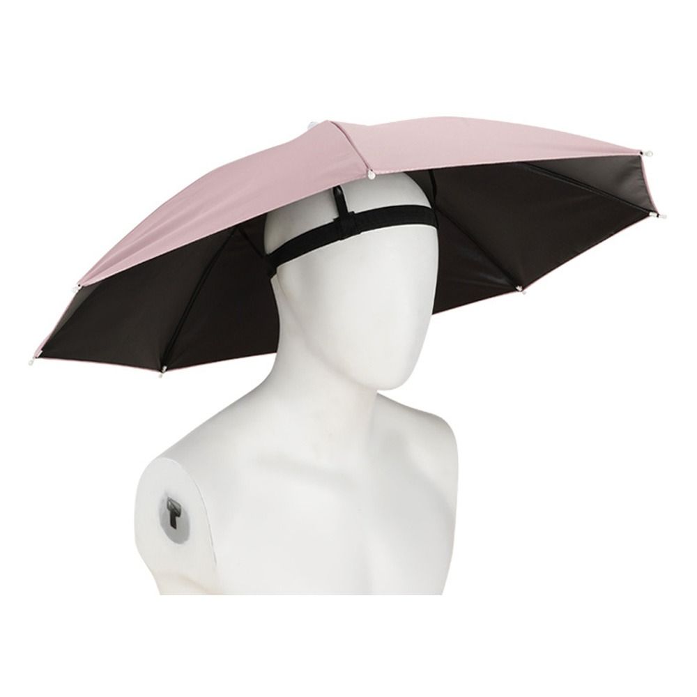 Foldable Head Umbrella Hat Windproof Fishing Head Wearing Sunshade Rain Gear Outdoor Portable Umbrella Camping Beach Head Hats: Yellow