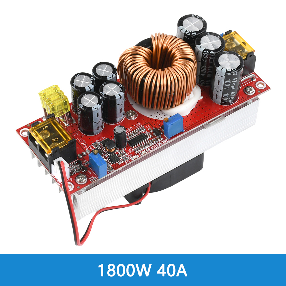 1800W 40A Boost Power Module 1200W 20A DC-DC Boost Converter 10-60V to 12-90V Adjustable Voltage Converter: Khaki