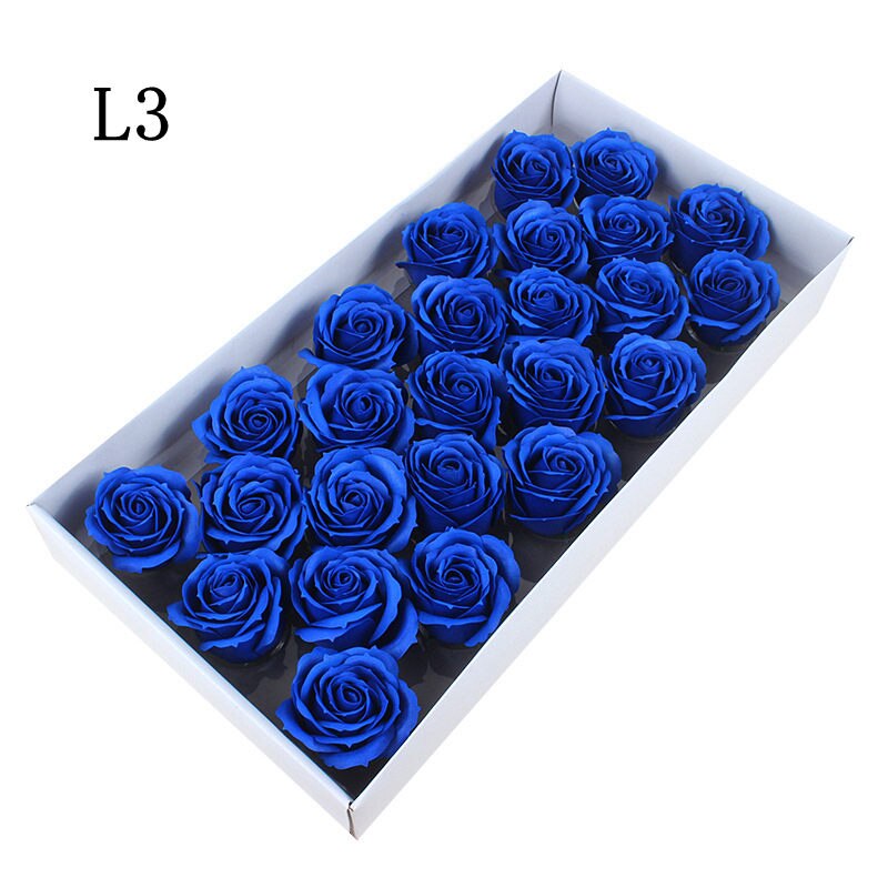 25 stk stor størrelse sæbe roser blomster hoved ægte touch sæbe roser kunstige blomster til gør-det-selv bryllup hjemmedekoration: L3