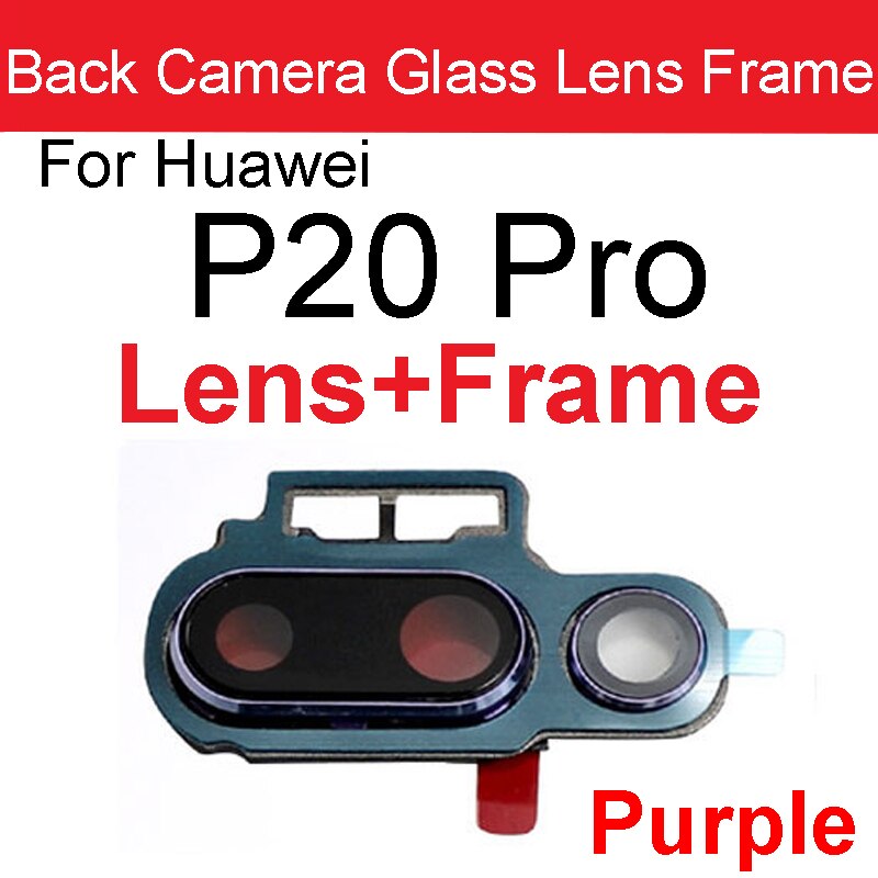 Rear Camera Lens For Huawei P20 P20 Pro P20 Lite Back Camera Glass Cover Frame Cover Holder Protection Lens Replacement Parts: P20 Pro Purple