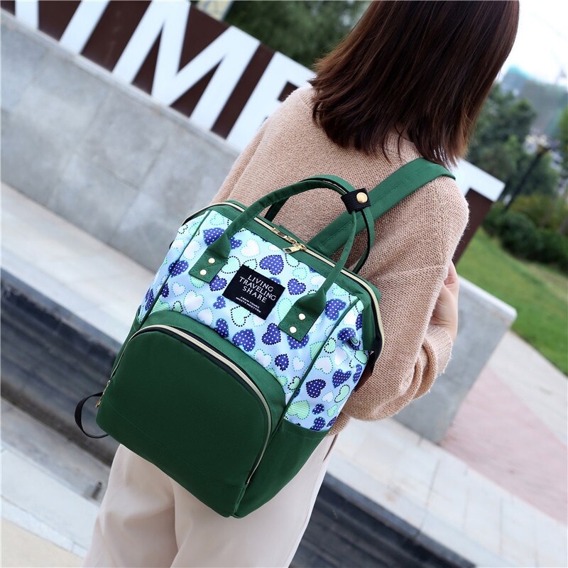 Style Multi-functional Diaper Bag Hand Diaper Bag Large WOMEN'S Bag Mommy Bag Contrast Color Backpack Women's